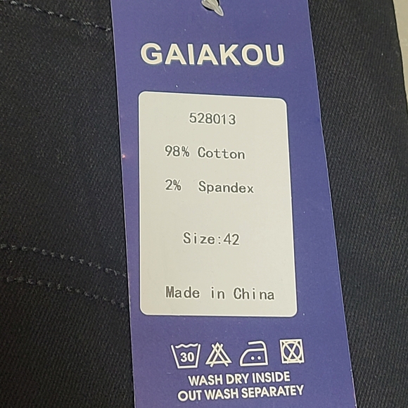 Gaiakou Men's Black Jeans NWT Size 42 Cotton And Spandex - Picture 4 of 12